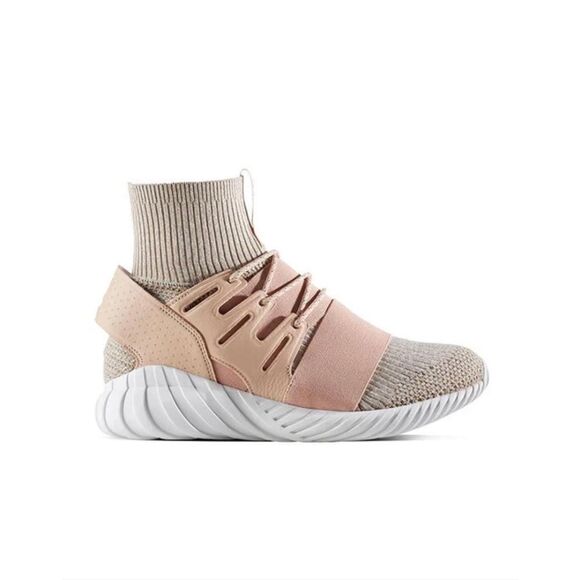 Adidas Tubular Doom Beige Pink Knit Ankle Sock Sneakers 11.5 - Picture 1 of 11